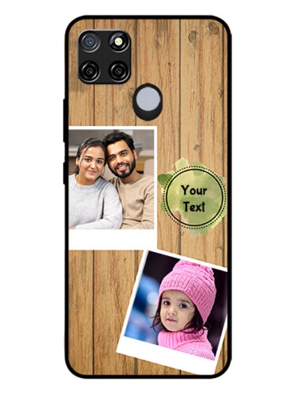 Custom Realme C25s Custom Glass Phone Case - Wooden Texture Design