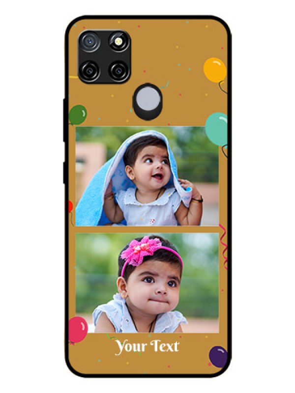 Custom Realme C25s Personalized Glass Phone Case - Image Holder with Birthday Celebrations Design