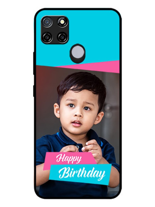 Custom Realme C25s Personalized Glass Phone Case - Image Holder with 2 Color Design