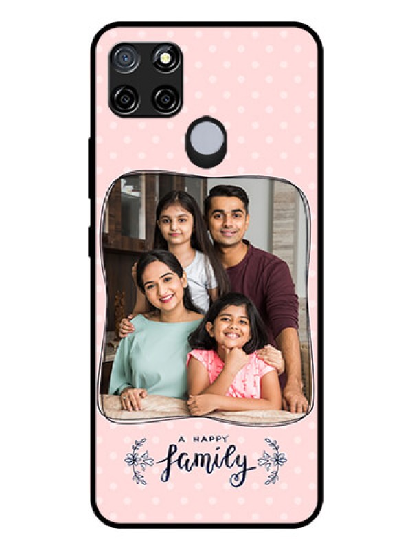Custom Realme C25s Custom Glass Phone Case - Family with Dots Design