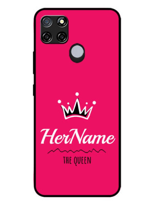 Custom Realme C25s Glass Phone Case Queen with Name
