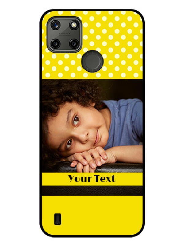 Custom Realme C25Y Custom Glass Phone Case - Bright Yellow Case Design