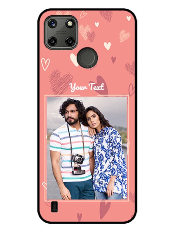 Custom Realme C25Y Custom Glass Phone Case - Love doodle art Design