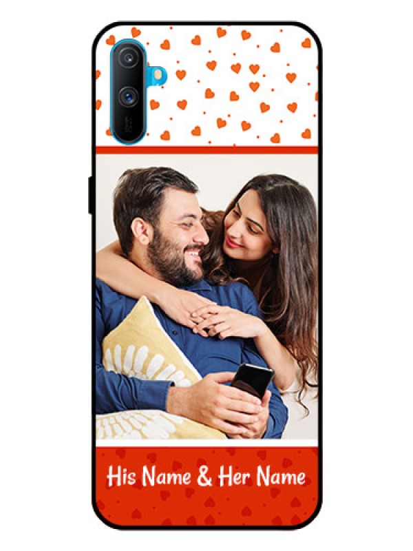 Custom Realme C3 Custom Glass Phone Case  - Orange Love Symbol Design