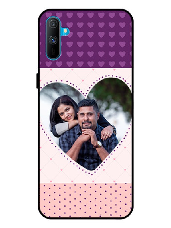 Custom Realme C3 Custom Glass Phone Case  - Violet Love Dots Design