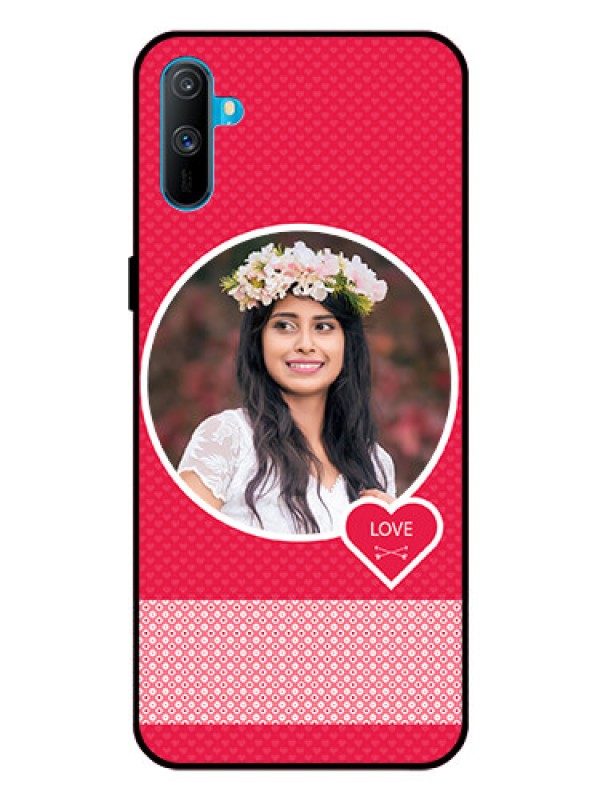 Custom Realme C3 Personalised Glass Phone Case  - Pink Pattern Design