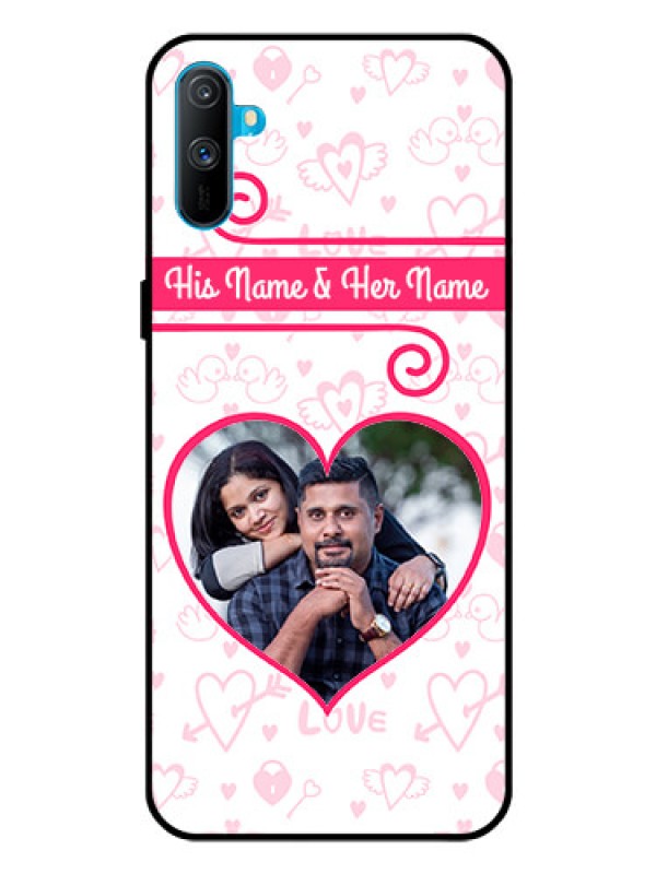 Custom Realme C3 Personalized Glass Phone Case  - Heart Shape Love Design