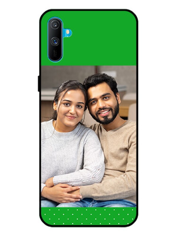 Custom Realme C3 Personalized Glass Phone Case  - Green Pattern Design
