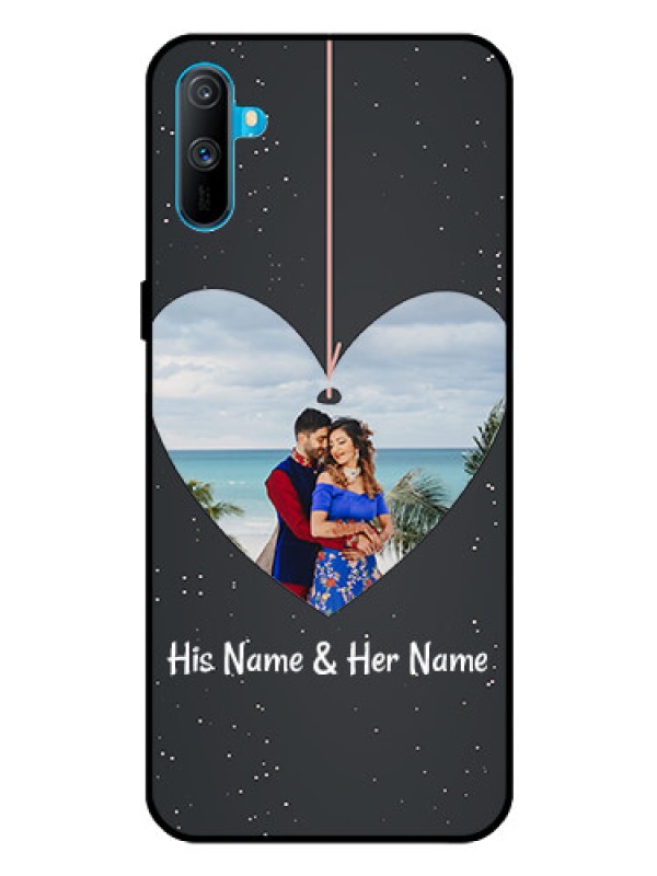 Custom Realme C3 Custom Glass Phone Case  - Hanging Heart Design