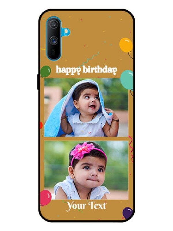 Custom Realme C3 Personalized Glass Phone Case  - Image Holder with Birthday Celebrations Design