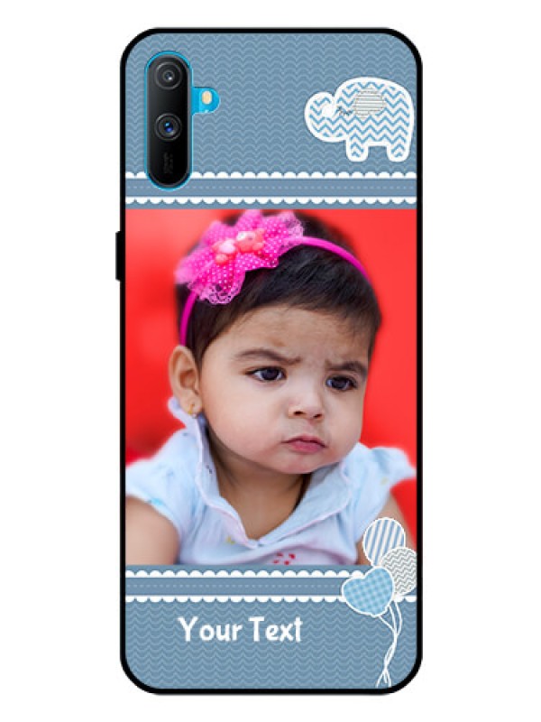 Custom Realme C3 Photo Printing on Glass Case  - with Kids Pattern Design