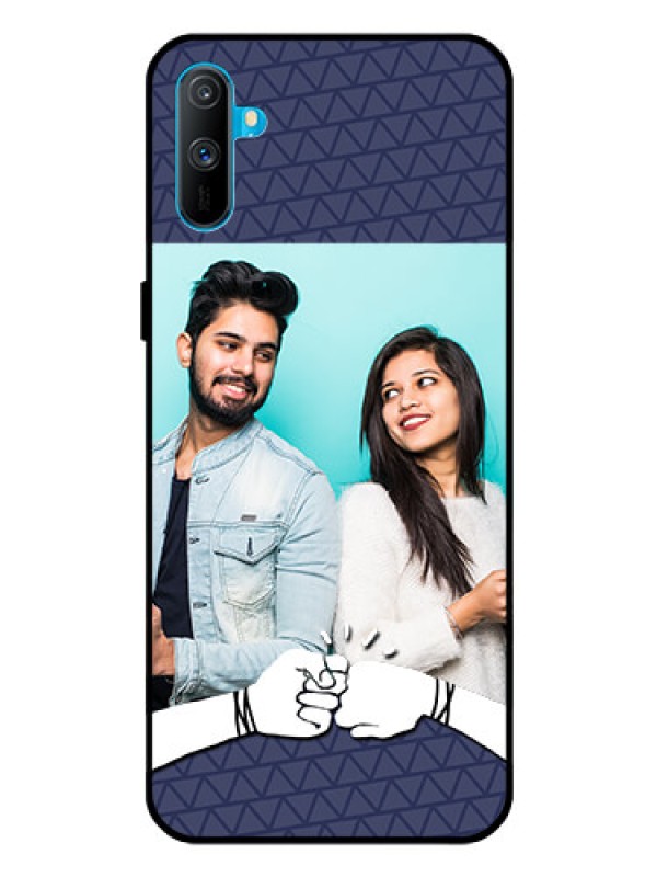 Custom Realme C3 Photo Printing on Glass Case  - with Best Friends Design  