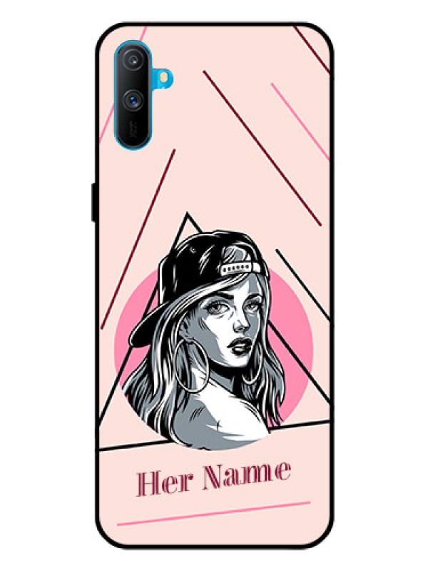 Custom Realme C3 Personalized Glass Phone Case - Rockstar Girl Design