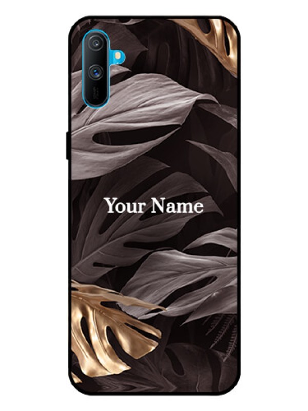 Custom Realme C3 Personalised Glass Phone Case - Wild Leaves digital paint Design