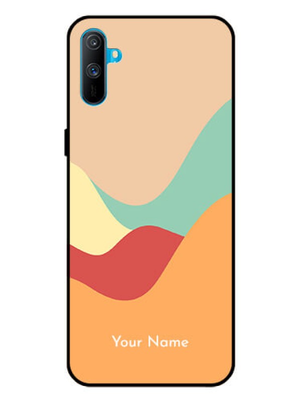 Custom Realme C3 Personalized Glass Phone Case - Ocean Waves Multi-colour Design