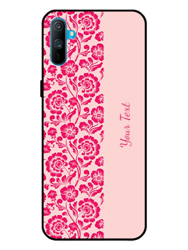Custom Realme C3 Custom Glass Phone Case - Attractive Floral Pattern Design