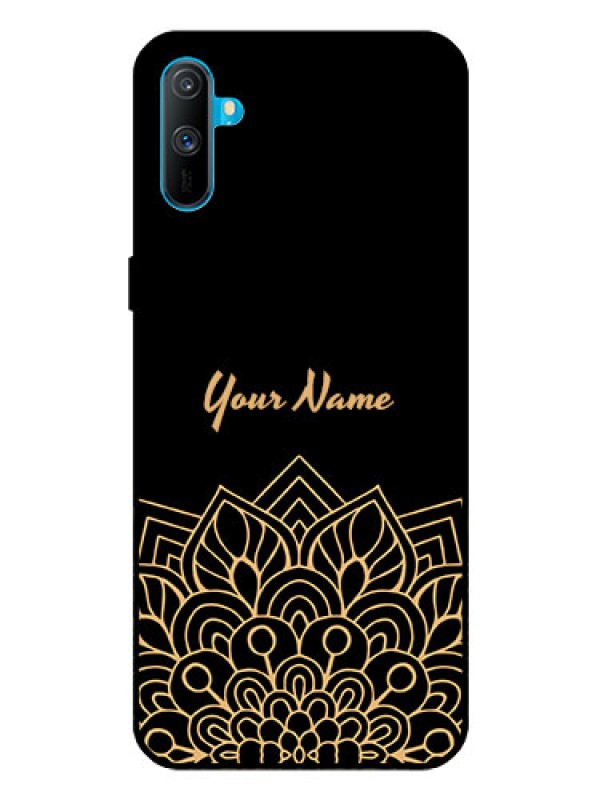 Custom Realme C3 Custom Glass Phone Case - Golden mandala Design
