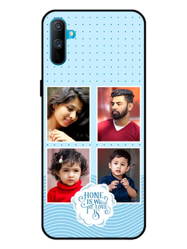Custom Realme C3 Custom Glass Phone Case - Cute love quote with 4 pic upload Design