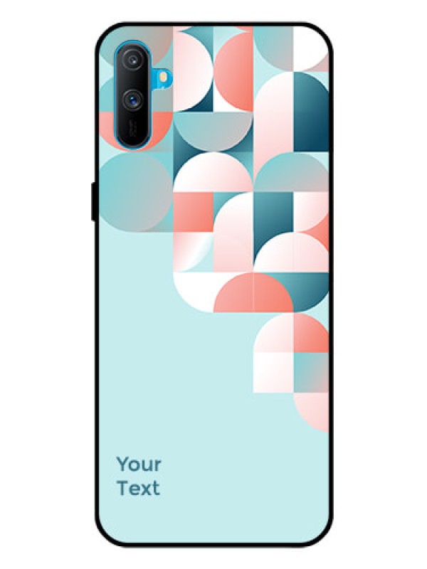 Custom Realme C3 Custom Glass Phone Case - Stylish Semi-circle Pattern Design