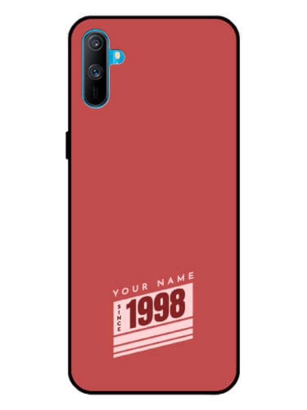 Custom Realme C3 Custom Glass Phone Case - Red custom year of birth Design