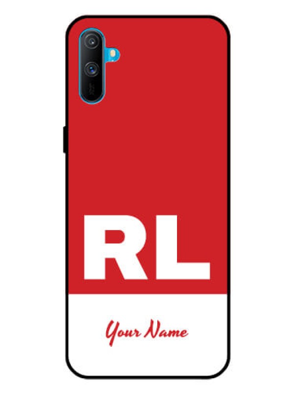 Custom Realme C3 Personalized Glass Phone Case - dual tone custom text Design