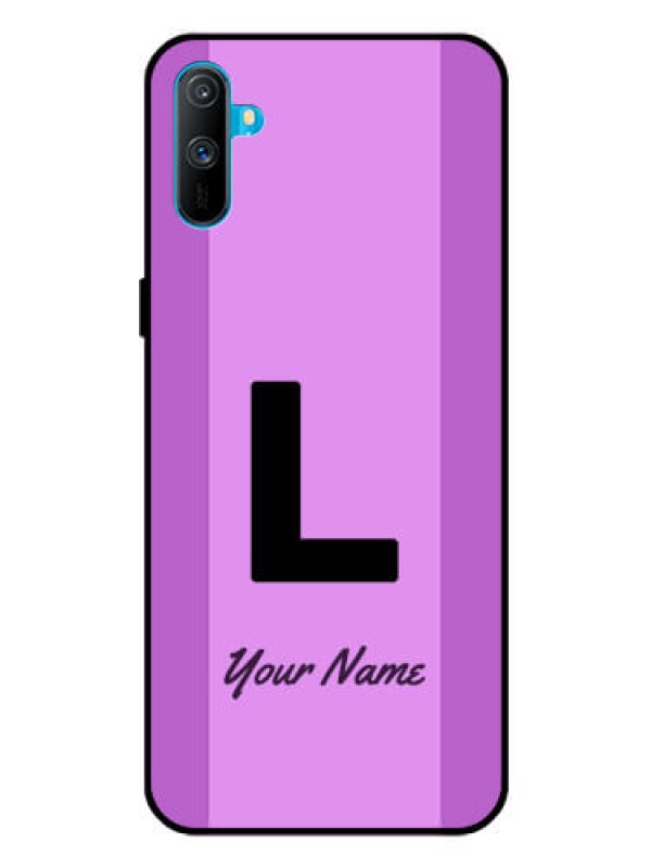 Custom Realme C3 Custom Glass Phone Case - Tricolor custom text Design