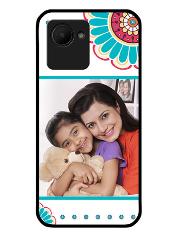 Custom Realme C30 Custom Glass Phone Case - Flower Design