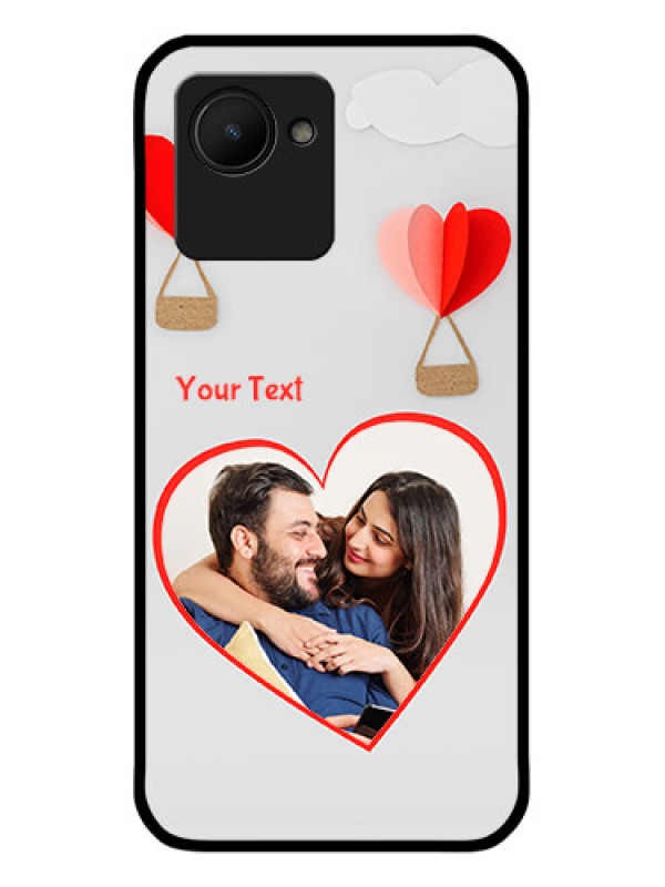 Custom Realme C30 Custom Glass Mobile Case - Parachute Love Design