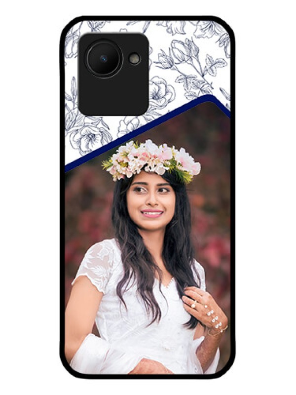Custom Realme C30 Personalized Glass Phone Case - Premium Floral Design