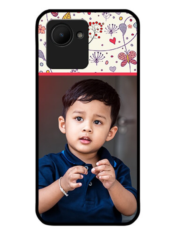 Custom Realme C30 Custom Glass Mobile Case - Premium Floral Design