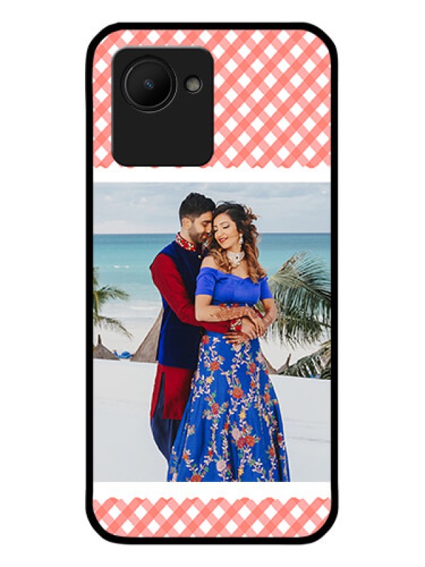 Custom Realme C30 Personalized Glass Phone Case - Pink Pattern Design