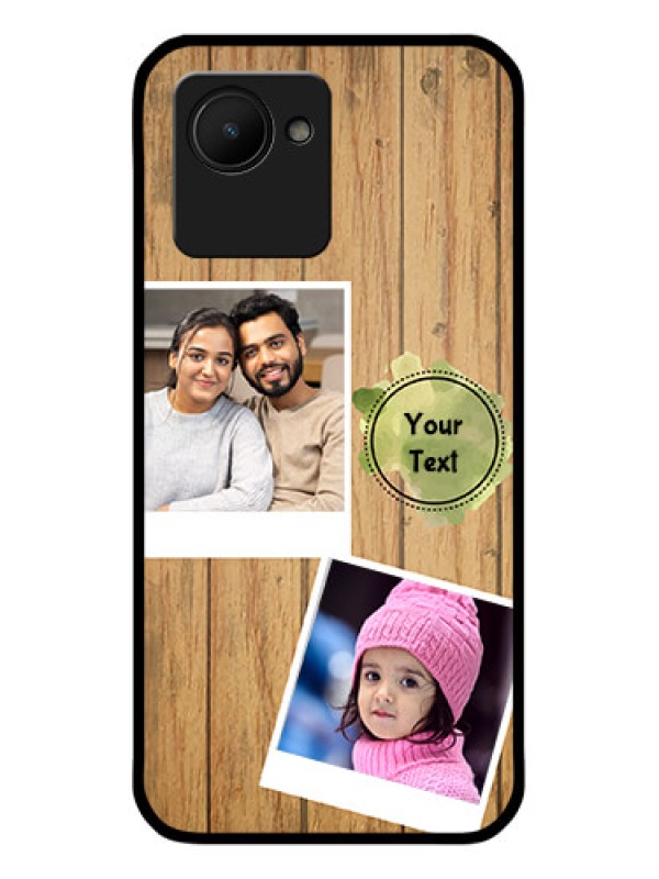 Custom Realme C30 Custom Glass Phone Case - Wooden Texture Design