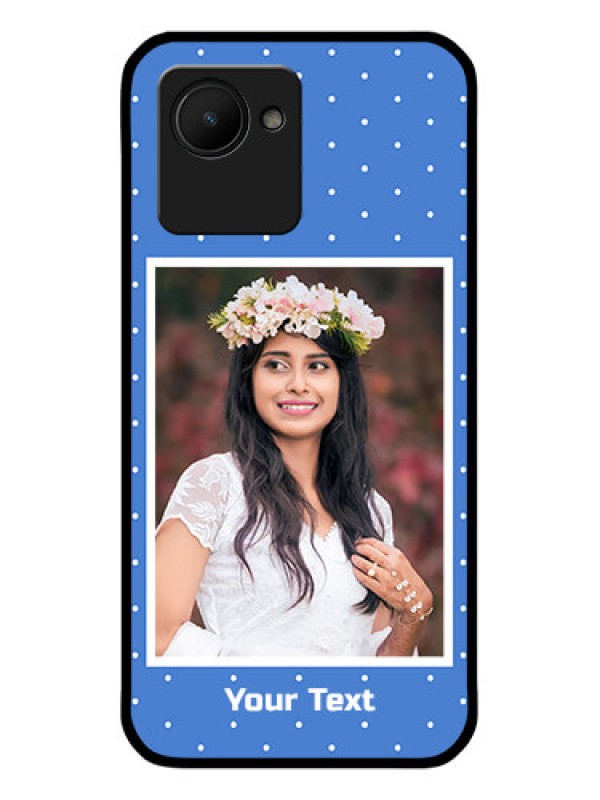 Custom Realme C30 Photo Printing on Glass Case - Polka dots design