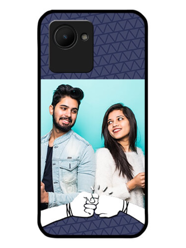 Custom Realme C30 Photo Printing on Glass Case - with Best Friends Design