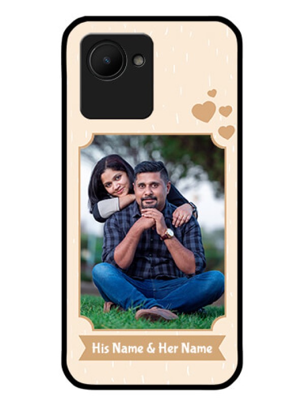 Custom Realme C30 Custom Glass Phone Case - with confetti love design