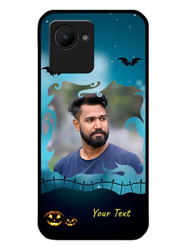 Custom Realme C30 Custom Glass Phone Case - Halloween frame design