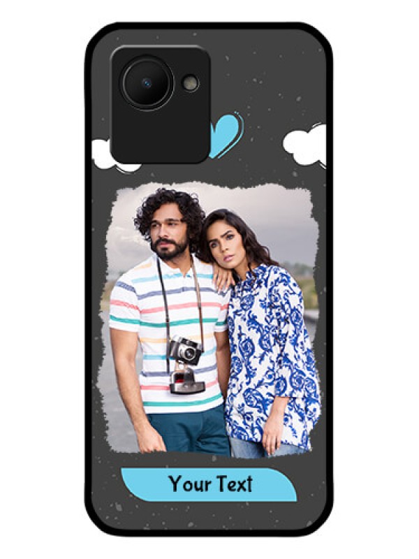 Custom Realme C30 Custom Glass Phone Case - Splashes with love doodles Design