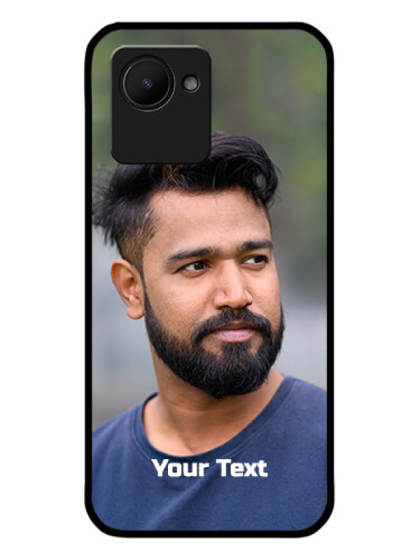 Custom Realme C30 Glass Mobile Cover: Photo with Text