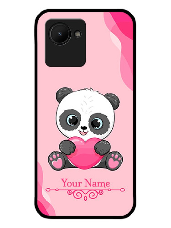Custom Realme C30 Custom Glass Mobile Case - Cute Panda Design
