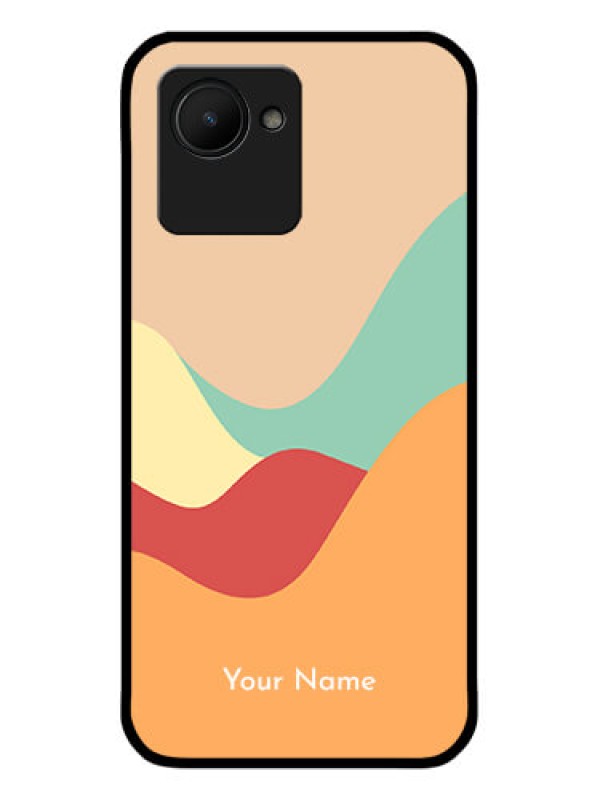 Custom Realme C30 Personalized Glass Phone Case - Ocean Waves Multi-colour Design