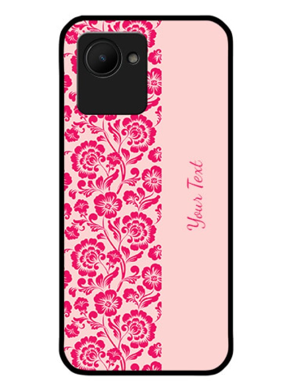 Custom Realme C30 Custom Glass Phone Case - Attractive Floral Pattern Design