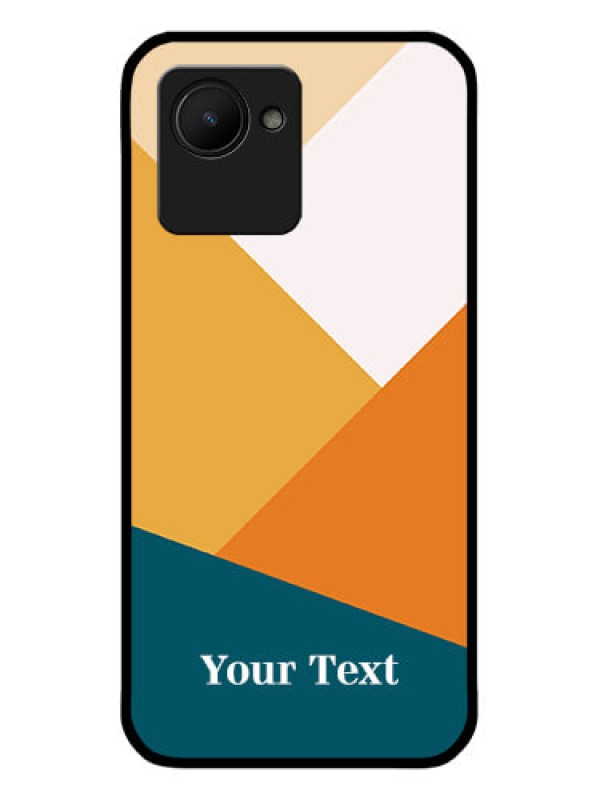 Custom Realme C30 Personalized Glass Phone Case - Stacked Multi-colour Design