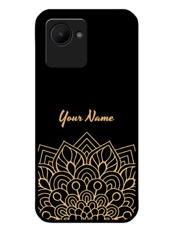 Custom Realme C30 Custom Glass Phone Case - Golden mandala Design