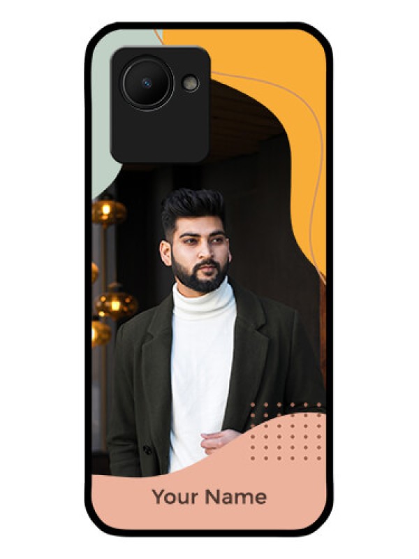 Custom Realme C30 Personalized Glass Phone Case - Tri-coloured overlay design