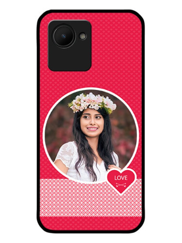 Custom Realme C30s Personalised Glass Phone Case - Pink Pattern Design