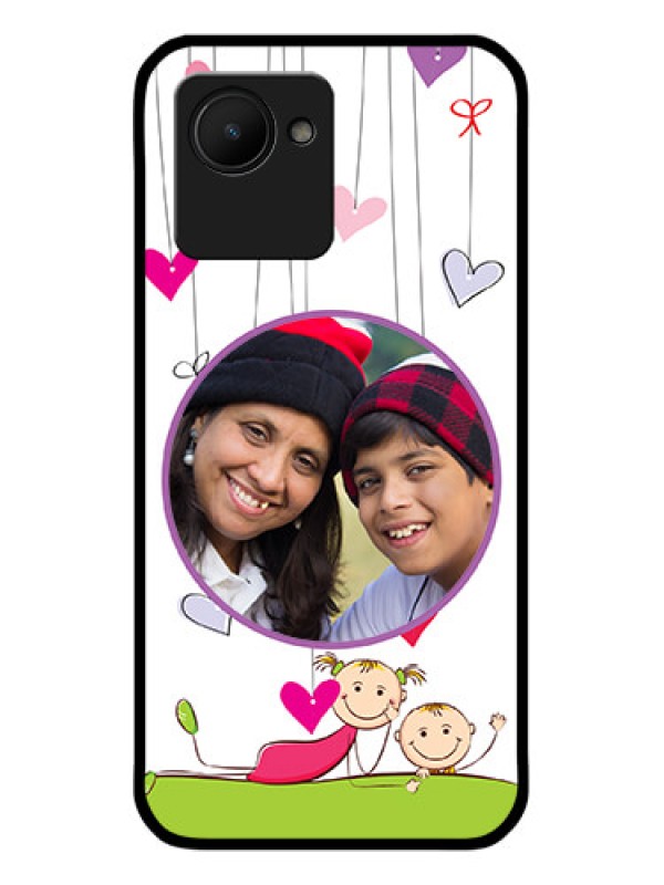 Custom Realme C30s Photo Printing on Glass Case - Cute Kids Phone Case Design