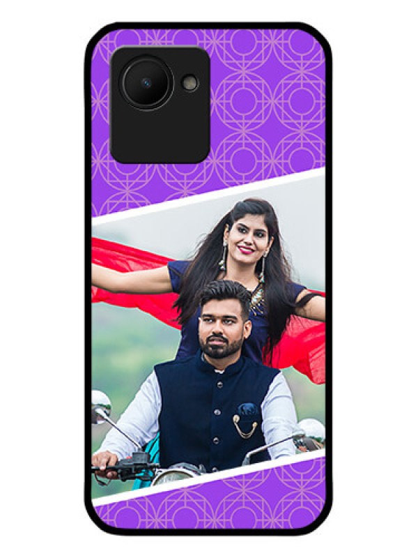 Custom Realme C30s Custom Glass Phone Case - Violet Pattern Design