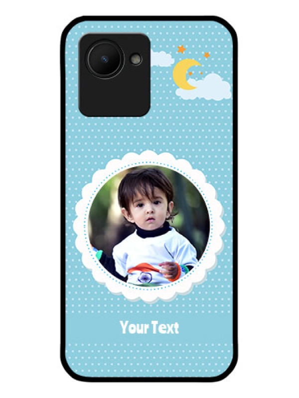 Custom Realme C30s Personalised Glass Phone Case - Violet Pattern Design