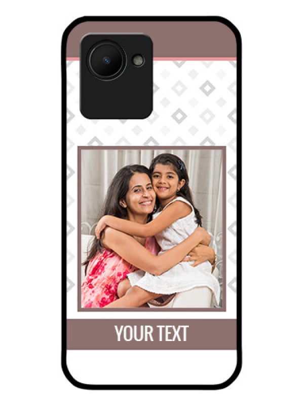 Custom Realme C30s Photo Printing on Glass Case - Simple Diamond Design