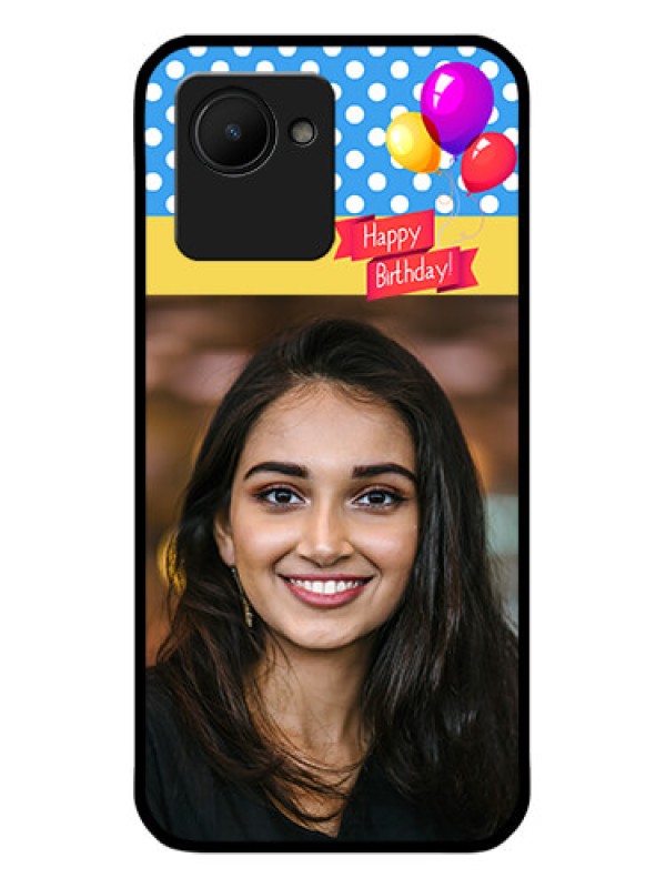 Custom Realme C30s Custom Glass Mobile Case - Happy Birthday Design